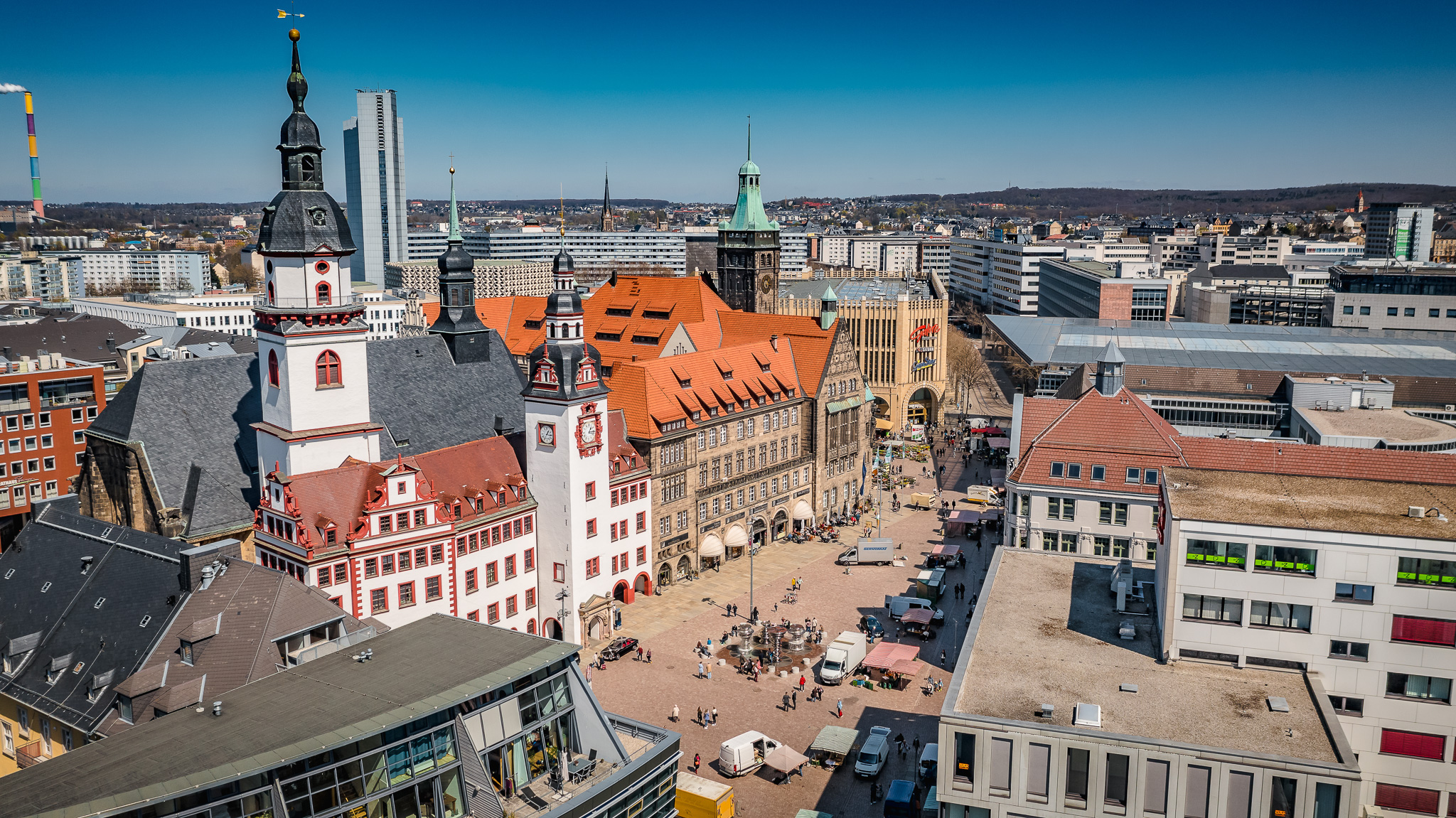 Ein Blick über die Dächer von Chemnitz
